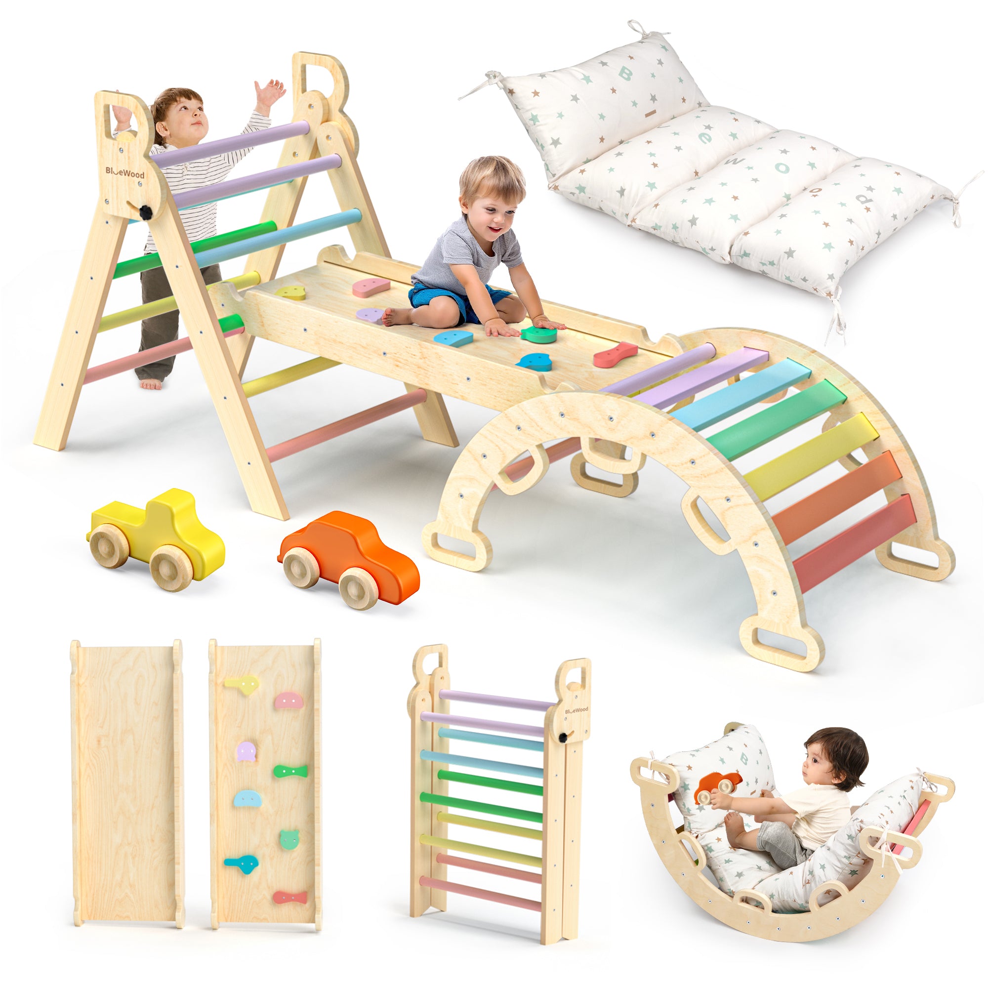 Juego de triángulos Pikler Aurora- BlueWood® 2024 *Azul degradado